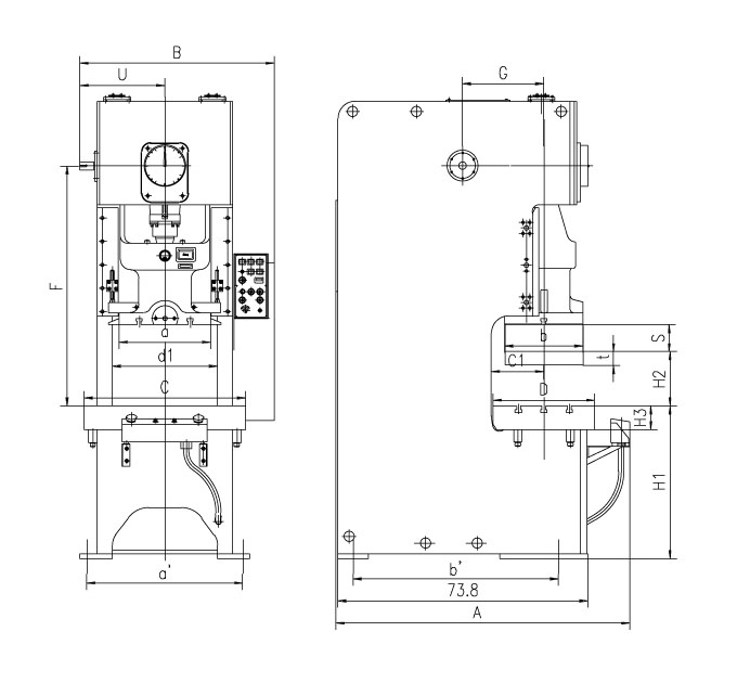 Dimens&otilde;es de prensa de velocidade r&aacute;pida
