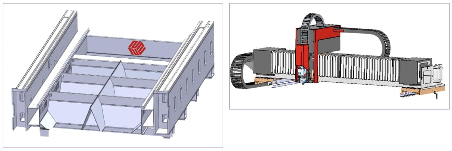 Quadro e feixe de m&aacute;quina de corte a laser