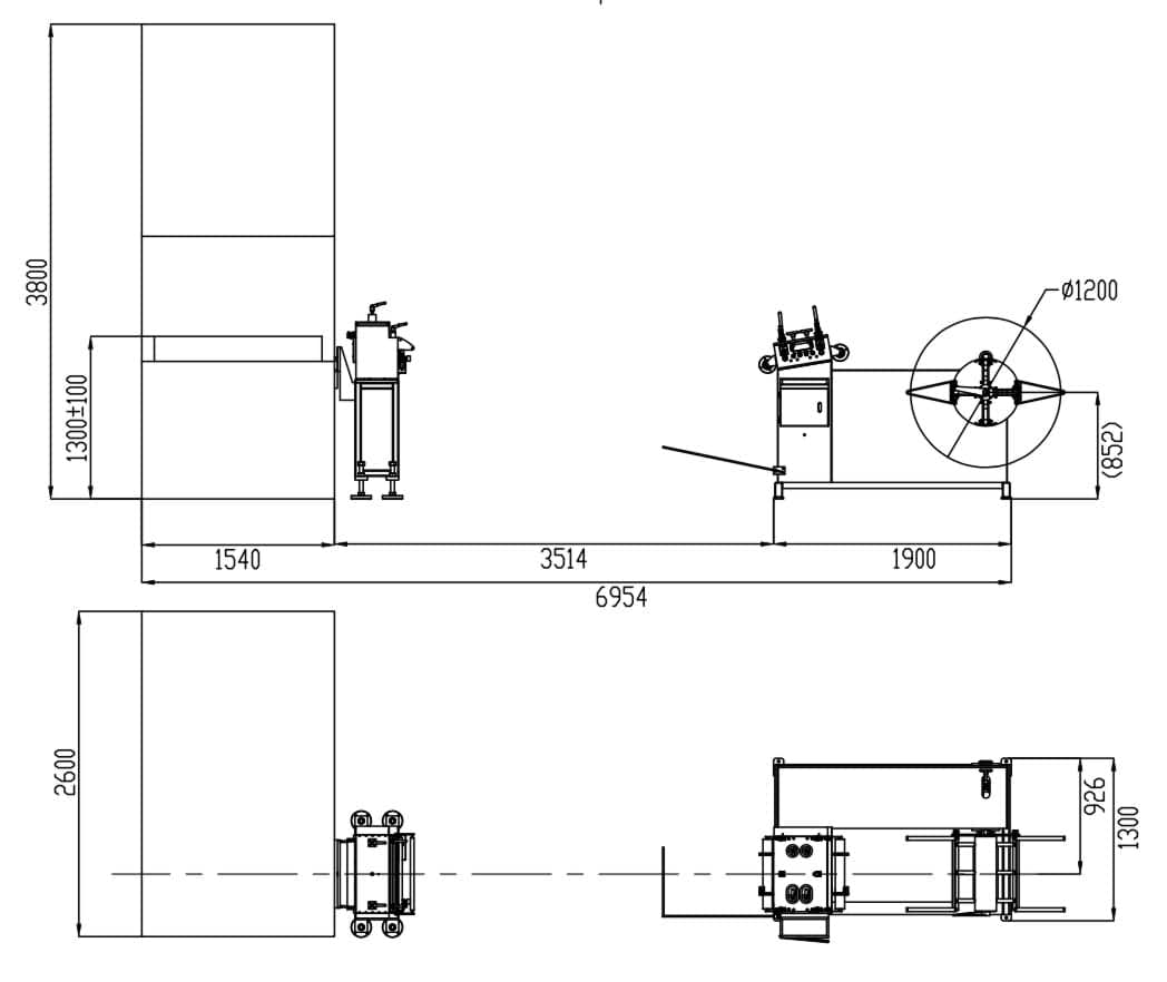 layout da linha de estampagem