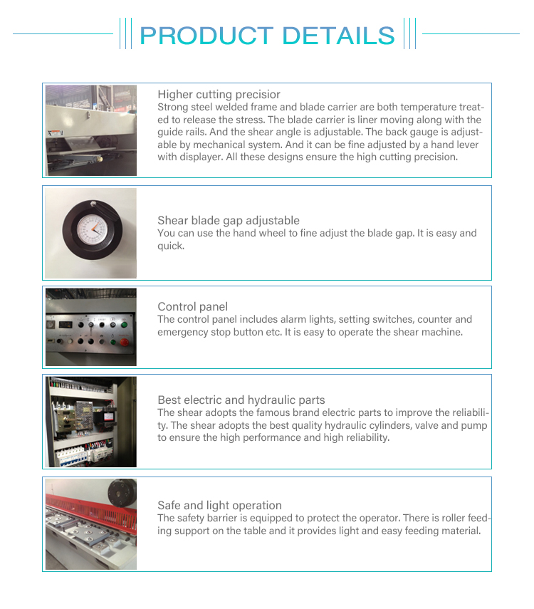 Detalhes das m&aacute;quinas de guilhotina