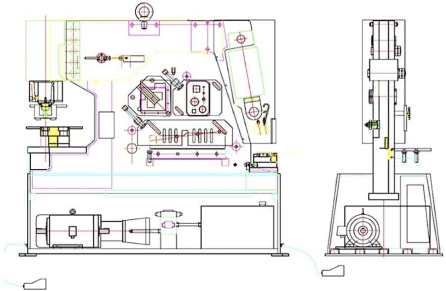 Desenho de dimens&atilde;o do trabalhador de ferro