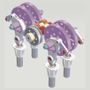 Transmiss&atilde;o de prensa de link de quatro pontos